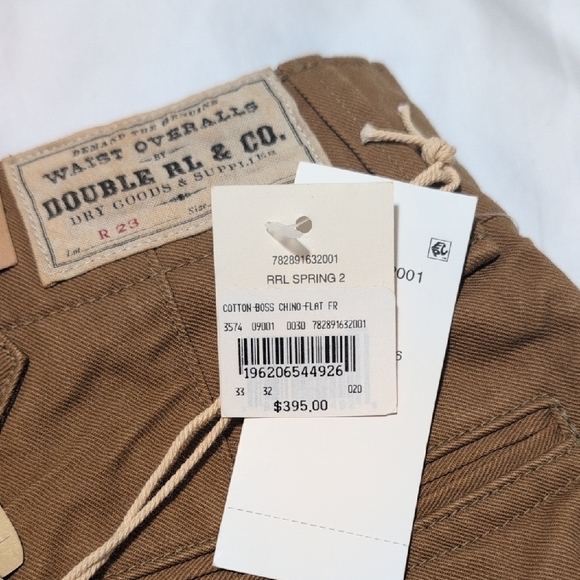 Ralph Lauren Double RL Brown Chinos Straight-Leg Cotton - Picture 12 of 13